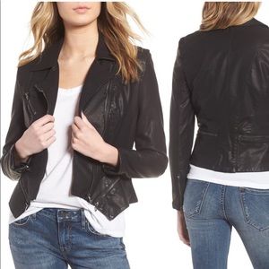 Blank NYC faux leather fitted jacket charcoal S